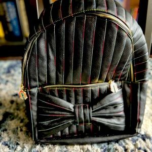 Betsey Johnson | Black Rainbow Chain Bow Backpack